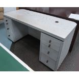 STUDIO DESK, in painted cream with four drawers to each side, 170cm x 58cm x 74cm H.