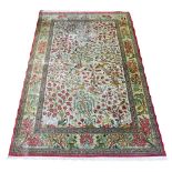 VERY FINE ISPHAHAN SILK RUG, 167cm x 106cm,