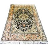 FINE PURE SILK TEHRAN DESIGN RUG, 202cm x 127cm,