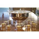 PUNCH BOWL AND CUPS,