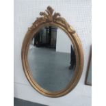 OVAL MIRROR, Louis XV style with bevelled glass, 137cm x 86cm.