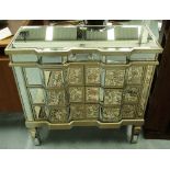 MIRRORED CHEST, of six drawers on square supports, 82cm x 35cm x 83cm H.