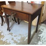 WRITING TABLE, George III period mahogany with single full width frieze drawer,