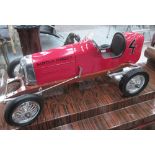 MODEL RACING CAR, Bantam Midget, painted red with lift up hood, 47cm L.