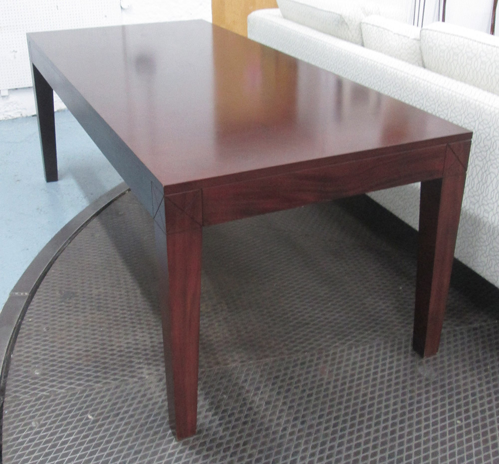 DINING TABLE, in palisander on square supports, 200cm x 90cm x 76cm H.