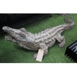 CROCODILE, realistically cast in resin, 123cm L.