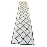 MOROCCAN BERBER BENI OURAIN RUNNER, 360cm x 72cm, high atlas mountains lozenge design.