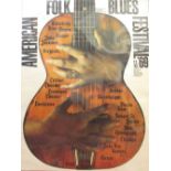 AMERICAN FOLK BLUES 1969, original German poster by Gunther Kieser, 118cm x 83cm.