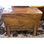 DOUGH BIN, late 18th/early 19th century French elm with iron straped hinged top,