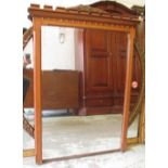 ARTS & CRAFTS WALL MIRROR, 82cm x 60cm (with faults).