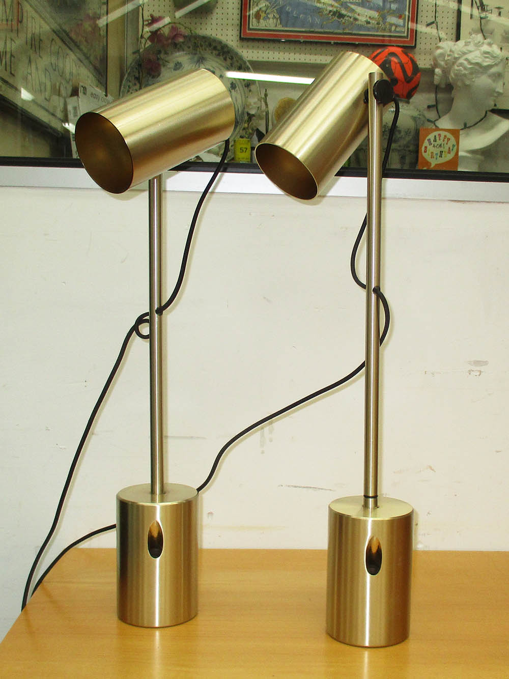 TABLE READING LAMPS, a pair, 60cm H.