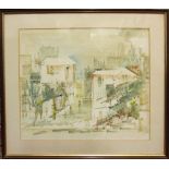 ALFRED BIRDSEY, 'Bermuda street scene' watercolour, signed lower right, 37cm x 44cm,