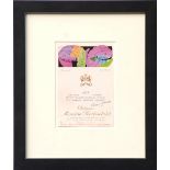 ANDY WARHOL, Chateau Mouton Rothschild Wine Label, 1975, 15cm x 10cm, framed and glazed.