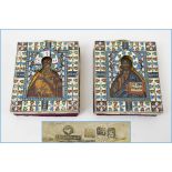 RUSSIAN TRAVELLING ICONS, a companion pair,