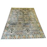 VERY FINE PURE SILK GARDEN DESIGN CARPET, 216cm x 157cm,