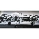 21ST CENTURY PHOTOPRINT, of a 1950's bomber on tempered glass, 80cm x 120cm.