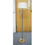 STANDARD LAMP, Ralph Lauren style swing arm in chromed metal finish with shade, 144cm H.