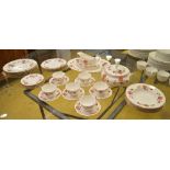 CROWN DERBY DINNER SERVICE, English fine bone China Bali pattern six place including dinner,