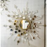 MIRROR, circular, starburst style on a gilded frame, 156cm diam.