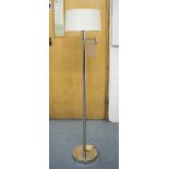 STANDARD LAMP, Ralph Lauren style swing arm in chromed metal finish with shade, 144cm H.