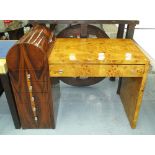 DESK, Art Deco style with six drawers plus lift up cupboard to top on end support,