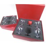 BACCARAT BRANDY GLASSES, four large and four small with boxes.