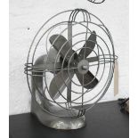 TABLE FAN, 1950's style in metal on stand, 42cm H.