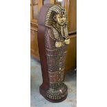 SARCOPHAGUS CABINET, Egyptian style, shelved inside, 129cm H.
