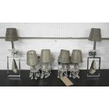 WALL SCONCES, a set of four,