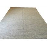 BEN SOLEIMANI INSPIRED JUTE CARPET, 365cm x 275cm, silver grey woven field.