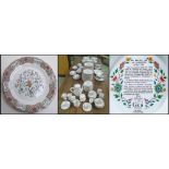 AN EXTENSIVE GIEN 'SAINFOIN' DINNER SERVICE, in faience manner including twenty dinner plates,