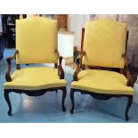 FAUTEUILS, a pair,