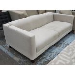 SOFA, Contemporary design in neutral fabric, 195cm W x 100cm D x 70cm H.