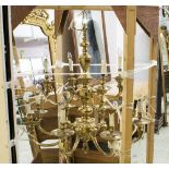 CHANDELIER, brass, of substantial proportions, 116cm H x 103cm W.