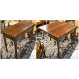 HALL TABLE, George III mahogany with short glove frieze drawer and foldover top,