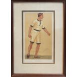 VANITY FAIR CRICKETEERS PRINTS, a set of ten, by Spy, 26cm x 17cm, framed and glazed.