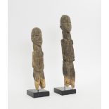 LOBI FIGURE CARVINGS, two similar, carved wood, from the Gaoua region of Burkina Faso,