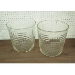 WINE COOLERS, a pair, in glass, 23cm H.