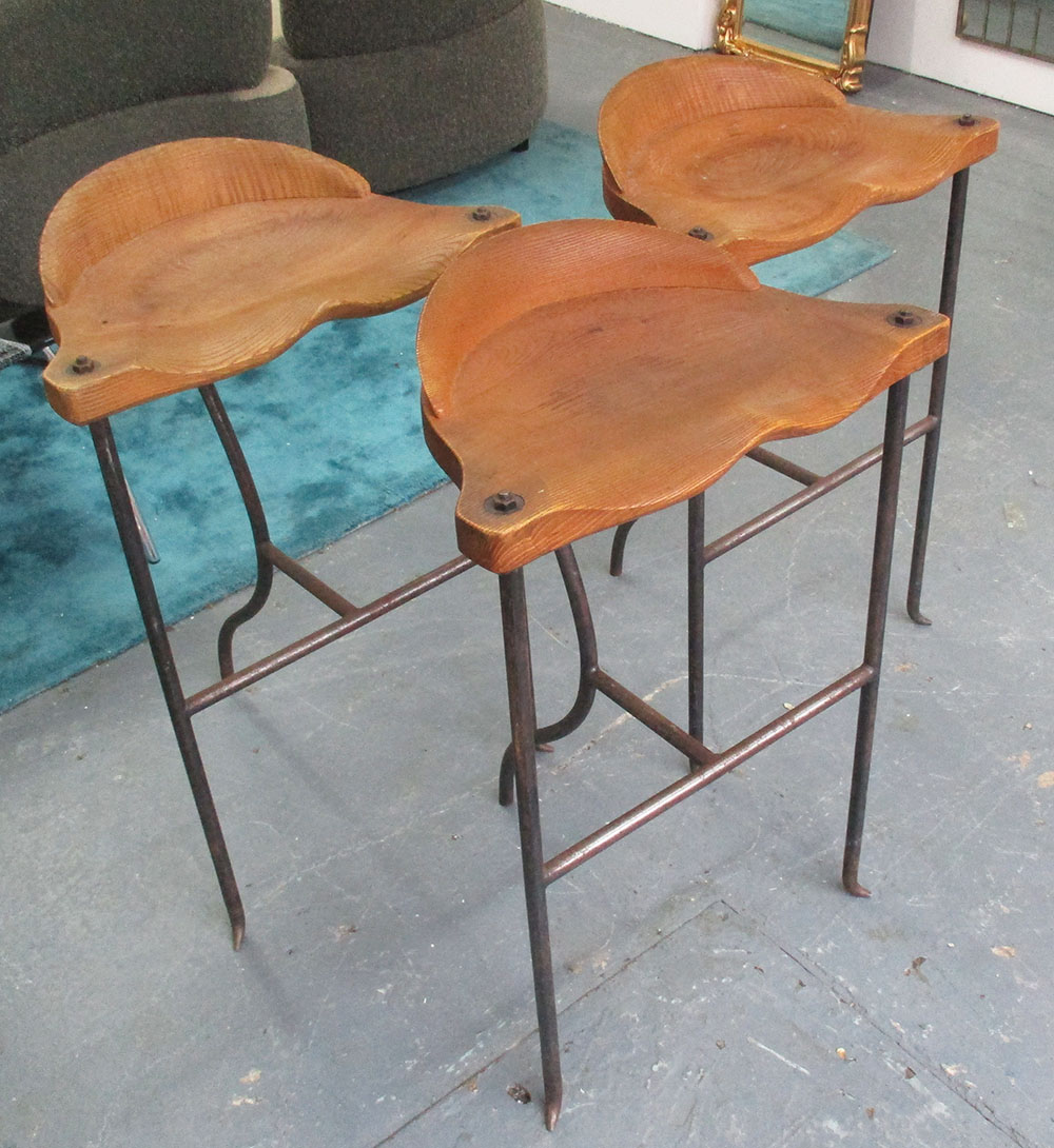 BARSTOOLS, a set of three, by Nigel Coates,1987, for Arca di Noé Restaurant, Sapporo, Japan,