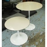 SAARINEN SIDE TABLES, a graduated pair, by Knoll, designed by Eero Saarinen 1957, 51cm diam.