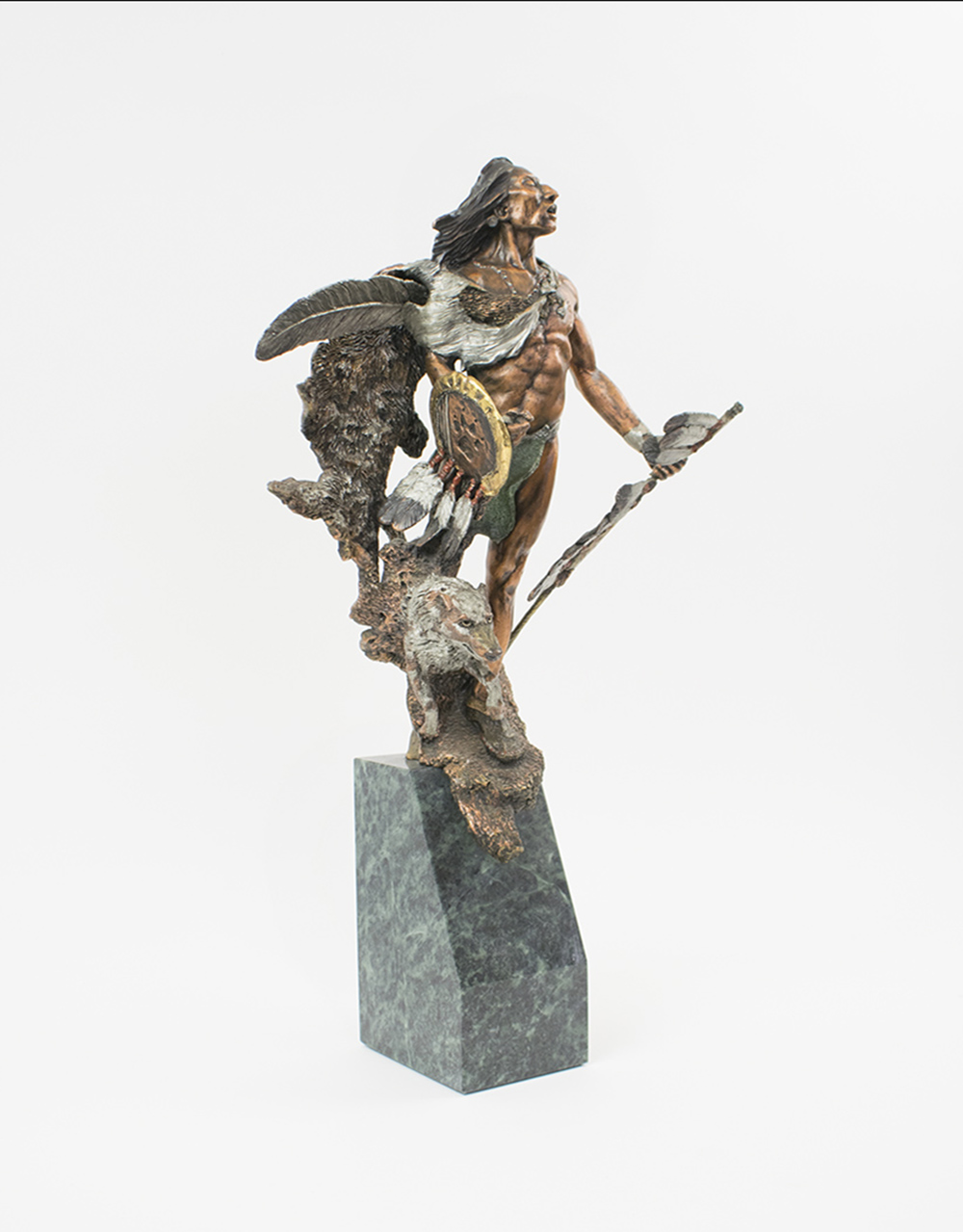 1992 LEGENDS BRONZE, 'Hunter's Quest' by Dan Medina, limited edition 246/950, marble plinth, 45.