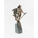 1992 LEGENDS BRONZE, 'Hunter's Quest' by Dan Medina, limited edition 246/950, marble plinth, 45.