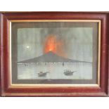 A PAIR OF GOUACHES depicting Stromboli, 31m x 44cm each, framed and glazed.