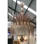 CHANDELIER BY MURANO, Andromeda style with gold flecked ferns, 120cm H.