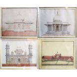 19TH CENTURY INDIAN SCHOOL, a set of seven watercolours of Indian buildings,