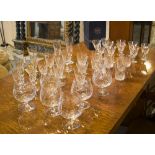 SUITE OF GLASSES, Glengarry crystal by Stuart including champagne, brandy, 503 and 403 wine,