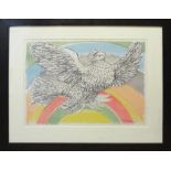 PABLO PICASSO, 'The Flying Dove (in rainbow)', original lithograph, 10th October 1952,