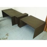 RABIH HAGE LOW TABLES, two, cast metal, each 45cm D x 35cm H x 80cm W.