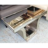 MIRRORED OCCASIONAL TABLE, Art Deco style on a silver painted frame, 81cm x 41cm x 49cm H.