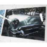 21st CENTURY PHOTOPRINT OF A SPORTS CAR, on acrylic, 120cm x 80cm.